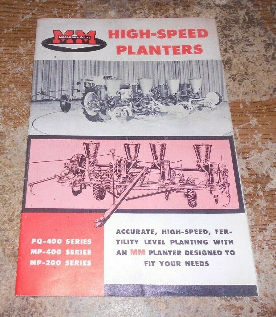 Minneapolis-moline High-speed Planters Original Sales Brochure Good Shape Used