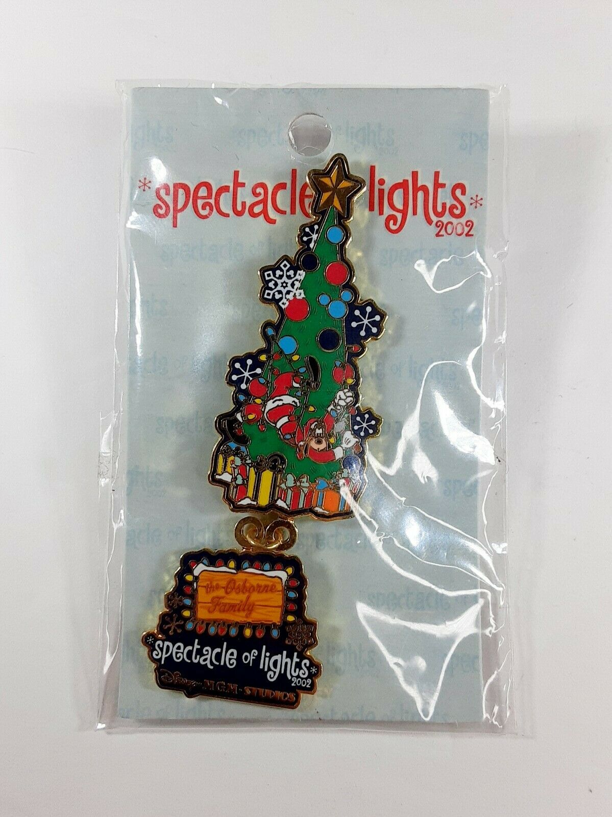 Disney Pin Spectacle Of Lights 2002 The Osborne Family Goofy Dangle Christmas