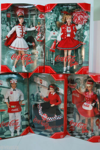 5 Doll Coca Cola Soda Jerk Fountain Ken Barbie Collector New