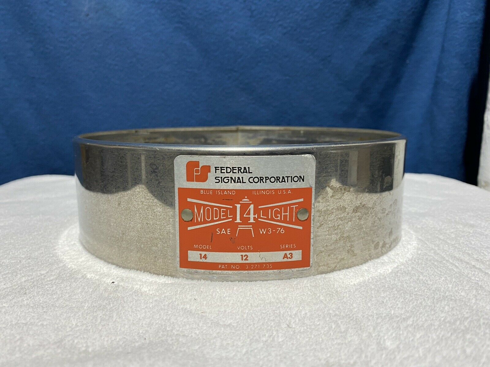 Federal Signal Model 14 Beacon - Retaining Ring - Trim Ring - Chrome Ring