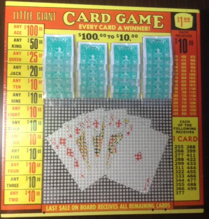 $1.00 Little Giant Card Punch Card Money Game Board Raffle Gambling 1280 Hole