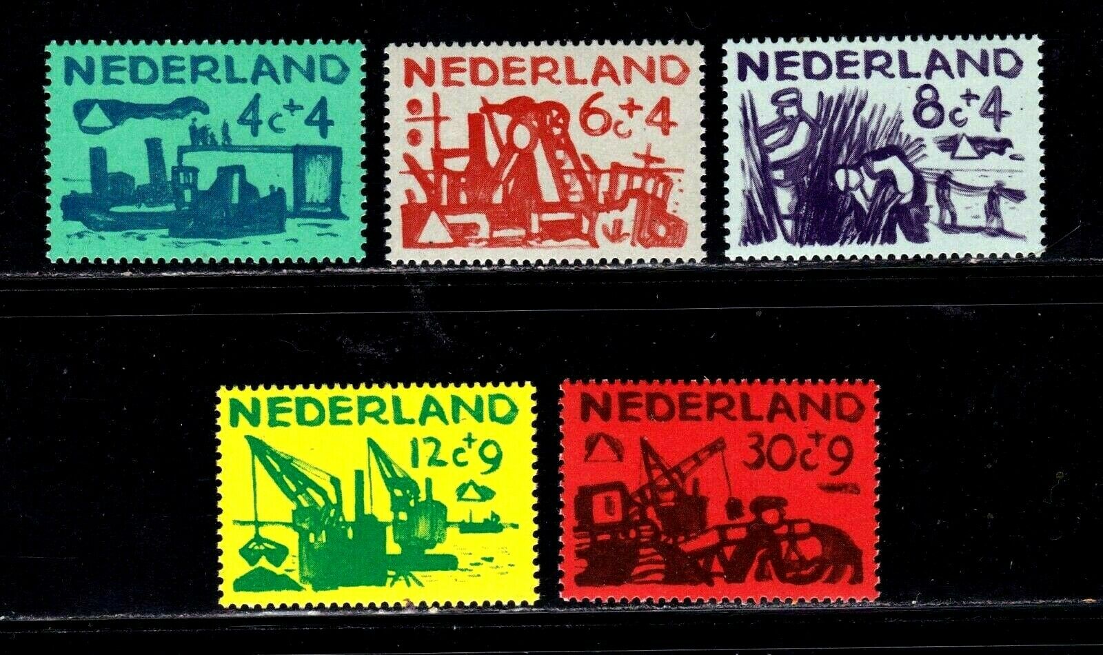 Netherlands Stamps #b331 - 335, Mnhog, Xf, Complete Set