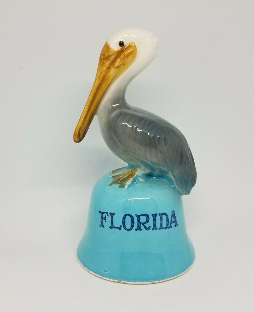 Vintage Japan G.f Pelican Florida State Blue Bell Souvenir