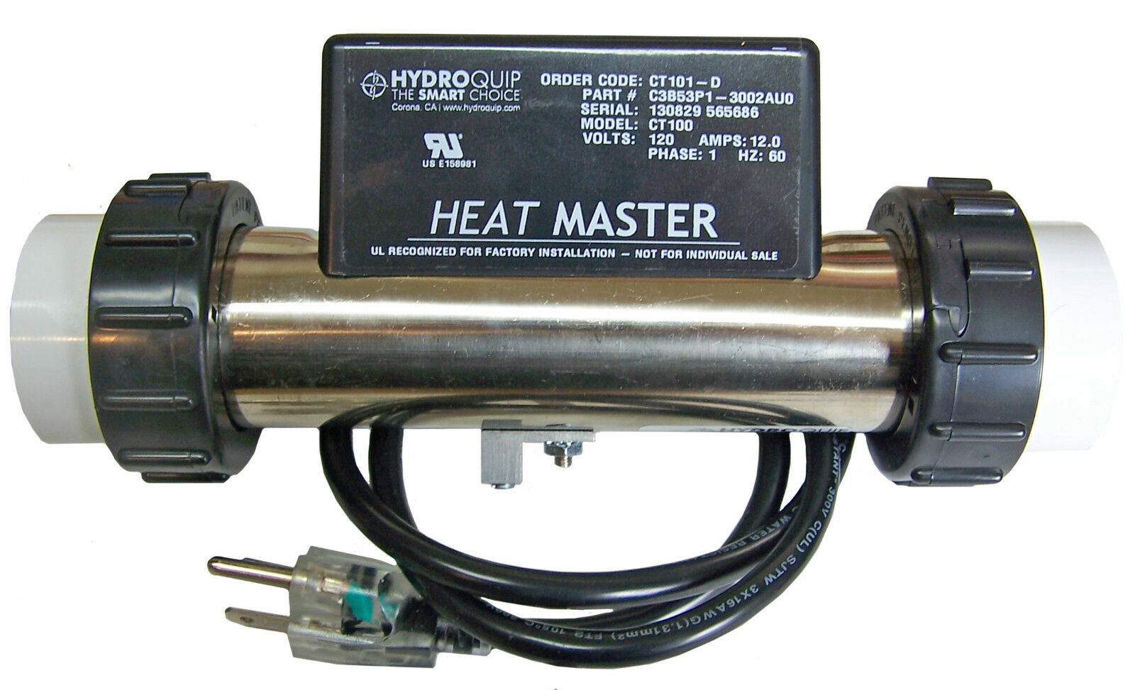 Jetted Bathtub Heater - Hydro-quip - Heat Master (vac) - 1.5kw Output, 120volts