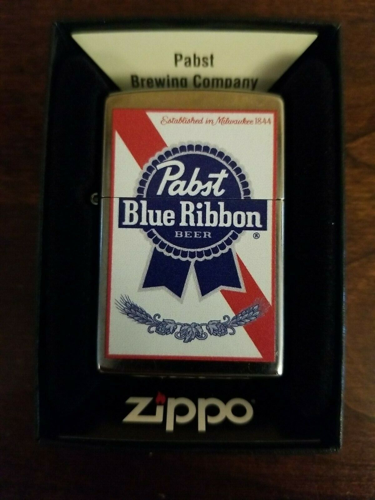 Zippo Pabst Blue Ribbon Windproof Lighter 49078 New And Unused-cool Breweriana