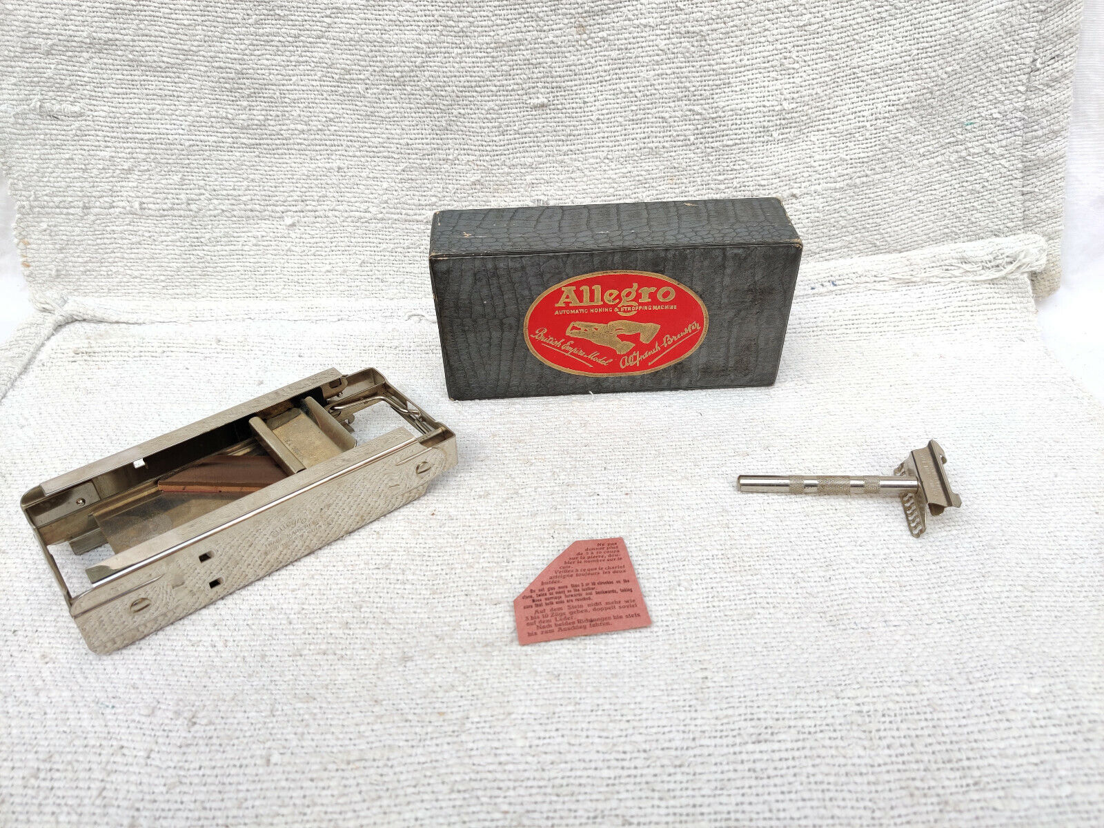 Antique Allegro Automatic Honing Stropping Machine In Original Box Collectible