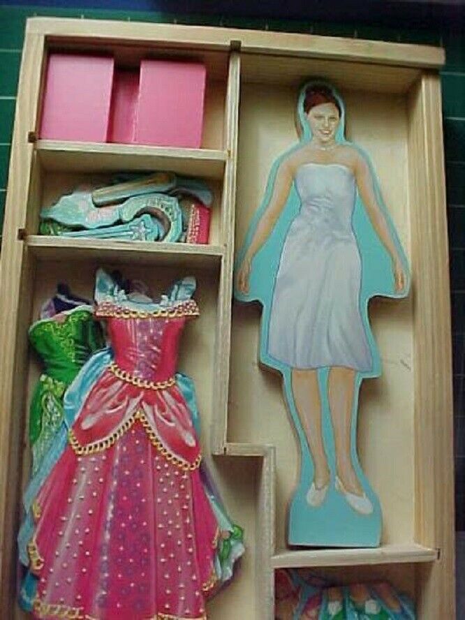 Melissa & Doug Wooden Magnetic Dress Up Princess Paper Dolls