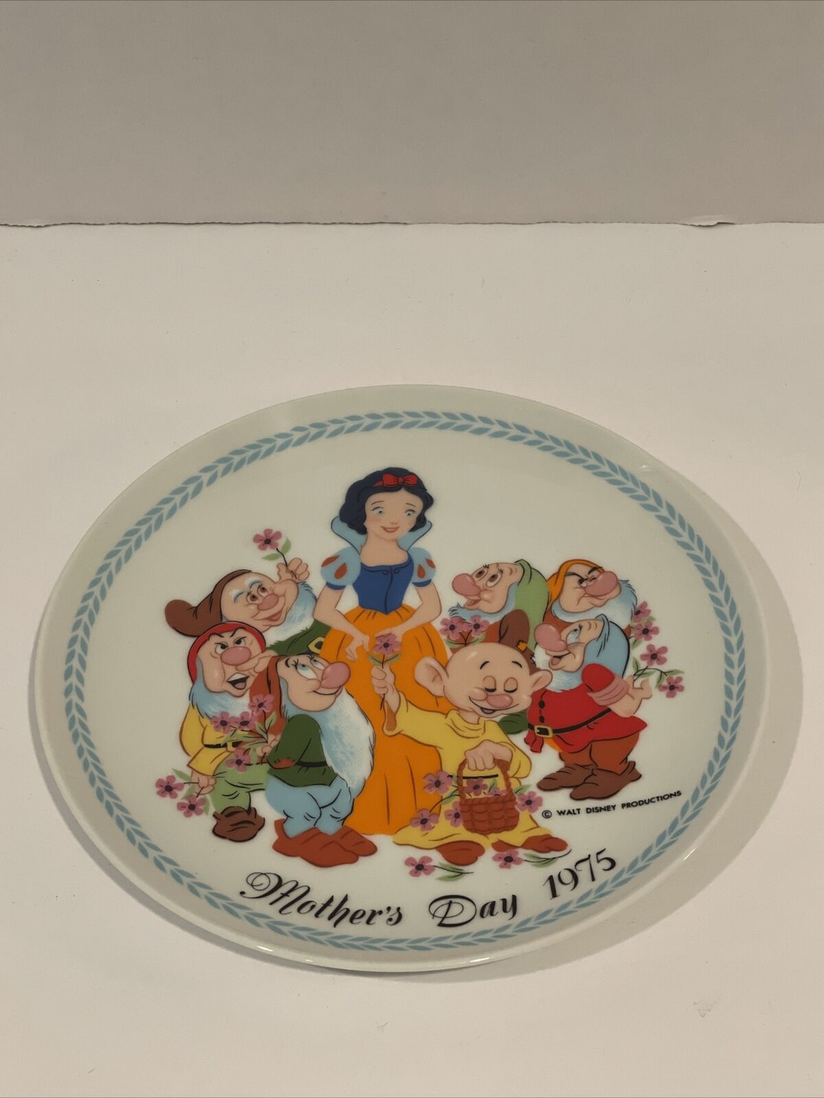 Disney Collector Plate Snow White Seven Dwarfs - Mother's Day 1975 Euc