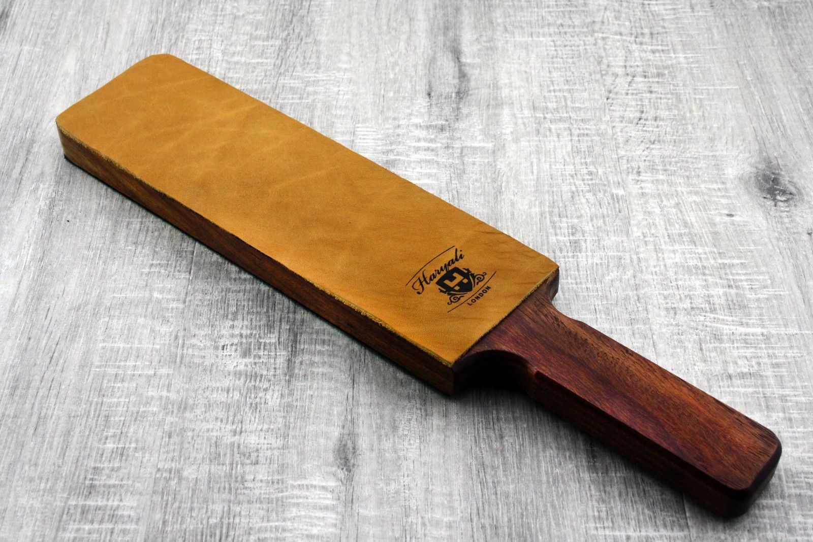 Pure Wood Handle Extra Wide Leather Stick 2 Sided Strop For Better Sharpening
