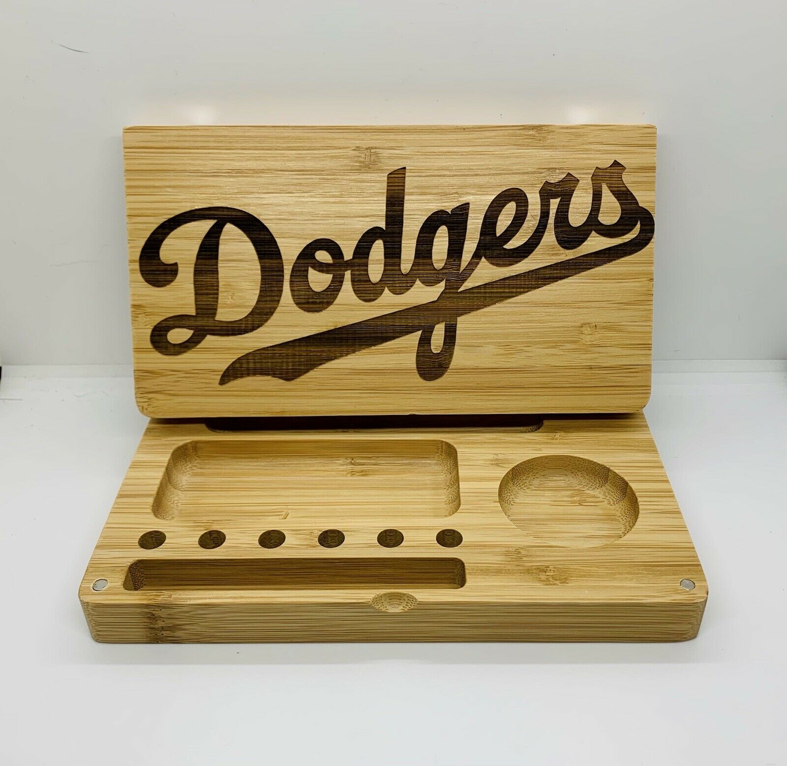 La Dodger Laser Engraved Bamboo High Quality Rolling Tray Pop Gift