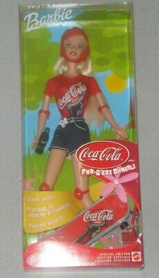 Coca-cola Fun Barbie - With Skateboard, Coke Bottle And Skateboard Pads