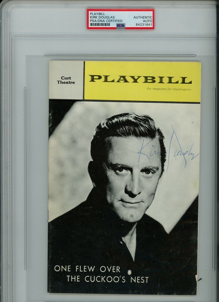 Kirk Douglas Signed 1960s Playbill One Flew Over The Cuckoo's Nest Psa/dna