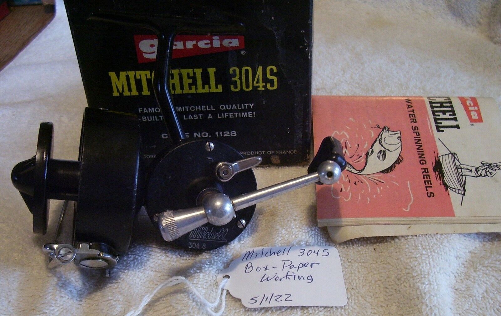 Nice Vintage Garcia Mitchell 304s  Reel 5/1/22  France  Box, Papers,